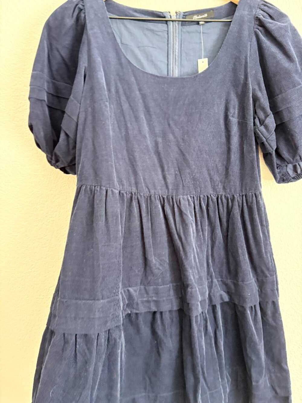 NWT Madewell Corduroy Tiered Mini Dress - Picture 4 of 9